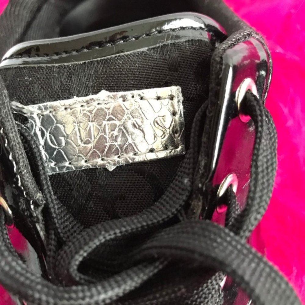 Guess Black & Silver Patent Leather & Cloth Sneakers - Picture 8 of 8